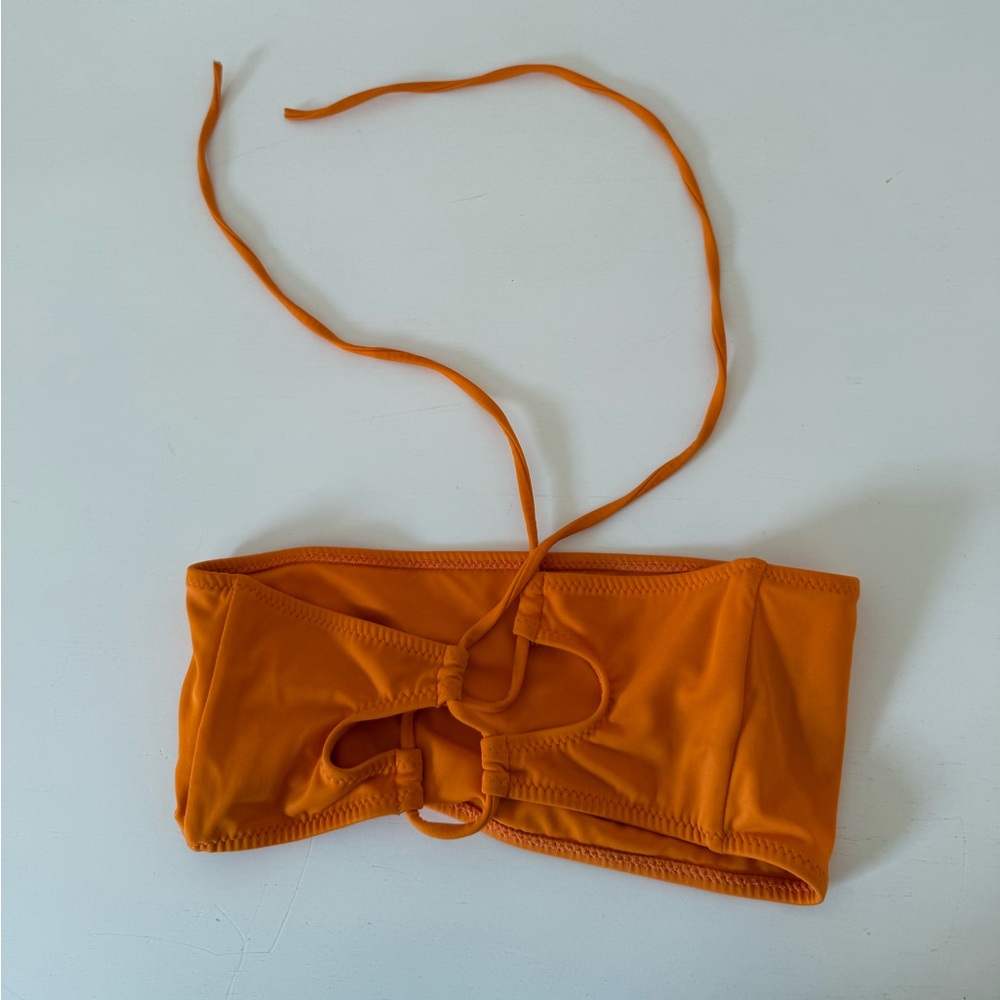 Orange Strapless Bikini Top